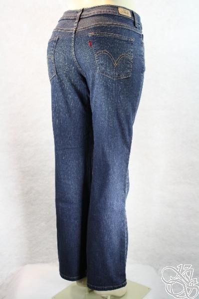 Levis 512 Slimming Boot Cut Jeans Petites Shadow Blue Denim Womens 