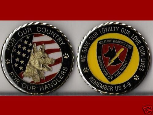 K9 Handlers Army Navy Marine Air Force Challenge Coin S  