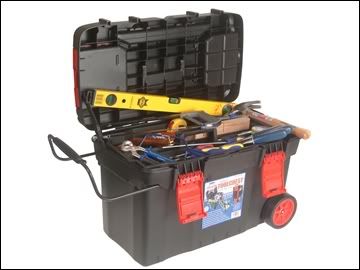 FAITHFULL WHEELED MOBILE TOOL CHEST WITH TRAY   TOOLBOX  