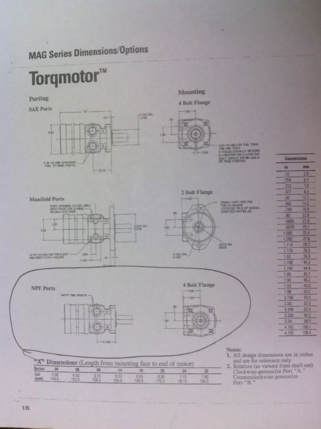 Ross Char Lynn Torqmotor Hydraulic Motor MAG 08026  