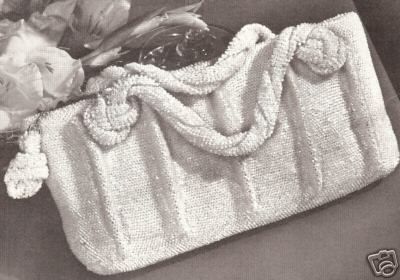 Vintage Crochet Bead Evening Bag Purse Handbag PATTERN  