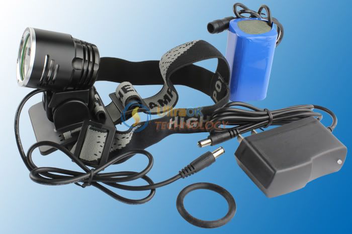 1800Lm CREE XM L T6 LED Bicycle Bike Light Headlamp+ Battery Pack + AC 