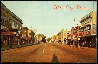 Miles City Montana 1950s Street Scene Photo Postcard  