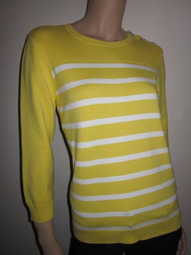 Polo Ralph Lauren Yellow Striped Sweater Jumper NWT L  