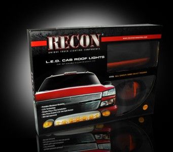 02 06 CHEVY GMC RECON LED CAB ROOF MARKER LIGHTS AMBER  