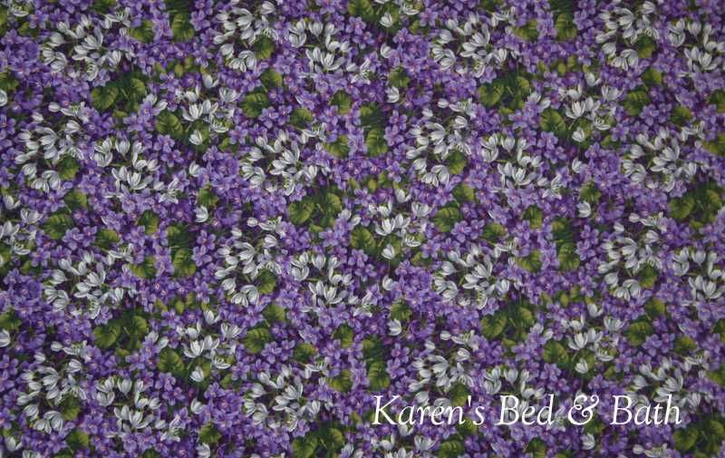 Purple Lilac Green Floral Field Flowers Curtain Valance  