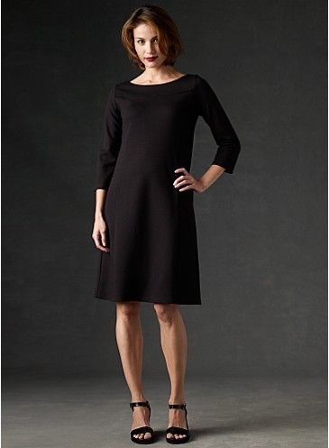 NWT Eileen Fisher BLACK Viscose Stretch Ponte Dress 3X $318  