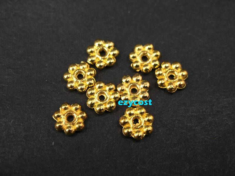 Finding Spacer Beads Gold Plated 200pcs Daisy Flower  