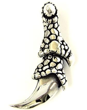 DRAGON EAGLE NAIL FINGER CLAW STERLING SILVER PENDANT  