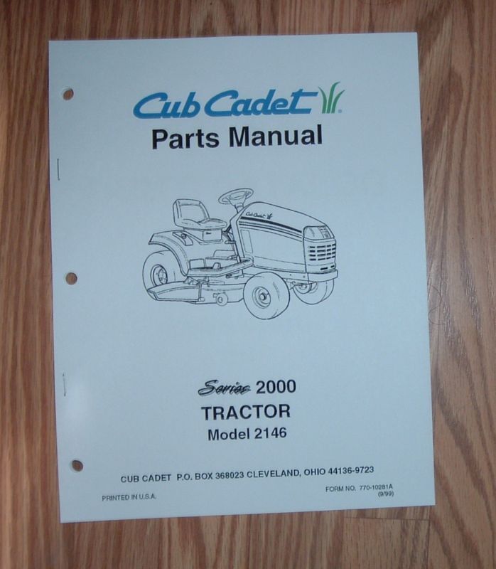 CUB CADET 2146 TRACTOR & ENGINE ILLUSTRATED PARTS LIST  