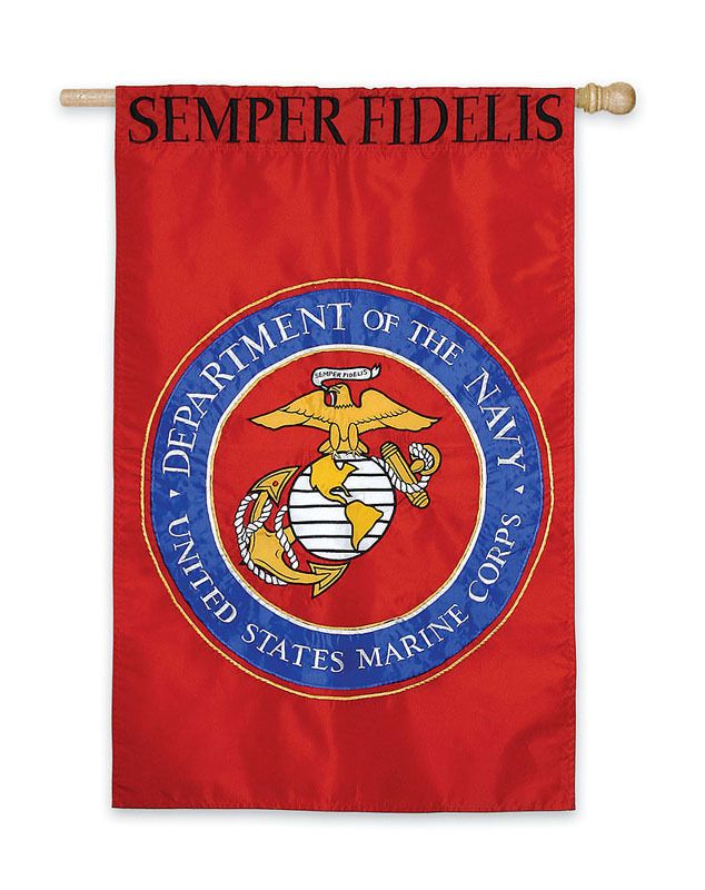 US MARINE CORP HOUSE FLAG, EMBROIDERED  