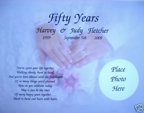WEDDING ANNIVERSARY GIFT PERSONALIZED POEM 1st 5th 10th 20th 25th 50th 
