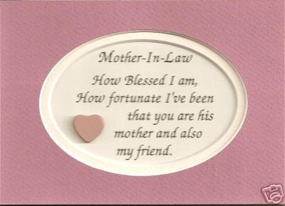 MOTHERs IN LAW Moms Love FRIEND Verses Poems Plaques  
