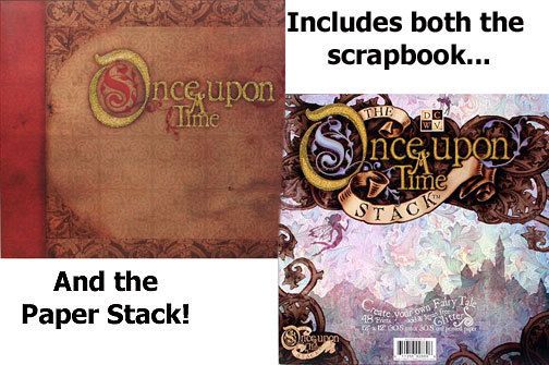 ONCE UPON A TIME SCRAPBOOK ALBUM & PAPER STACK LOT  